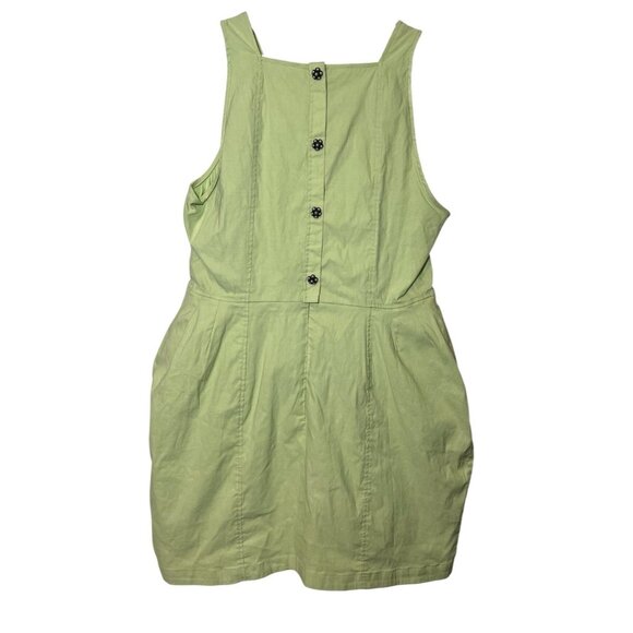 Maeve Anthropologie Mini Dress Size Large Sleeveless Volume Hip Green Stretch - Picture 3 of 15